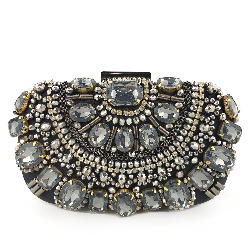 Pewter Rhinestone Embellished Evening Bag ♥️